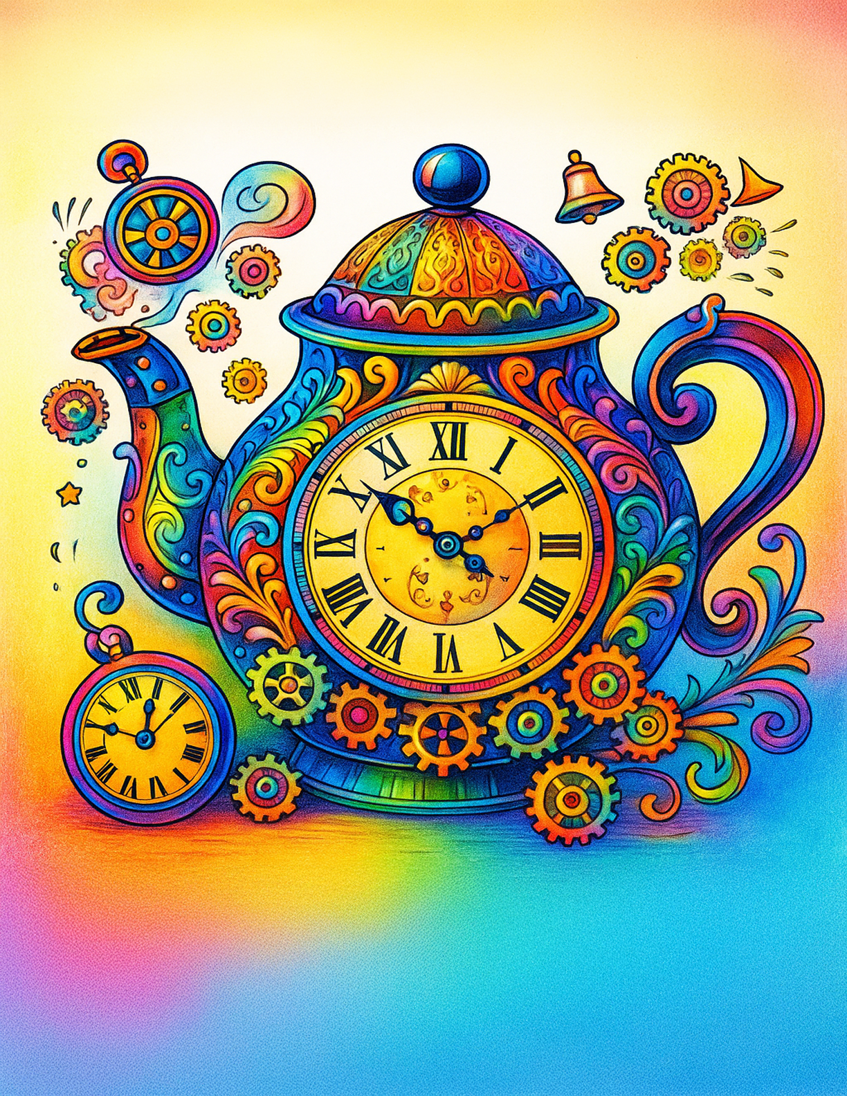 Mythical Teapots coloring book cover